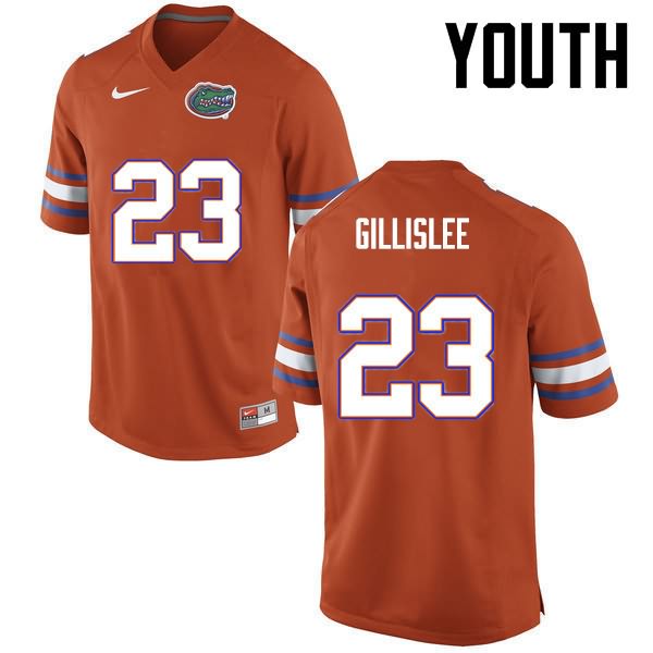 NCAA Florida Gators Mike Gillislee Youth #23 Nike Orange Stitched Authentic College Football Jersey HFF0164YK